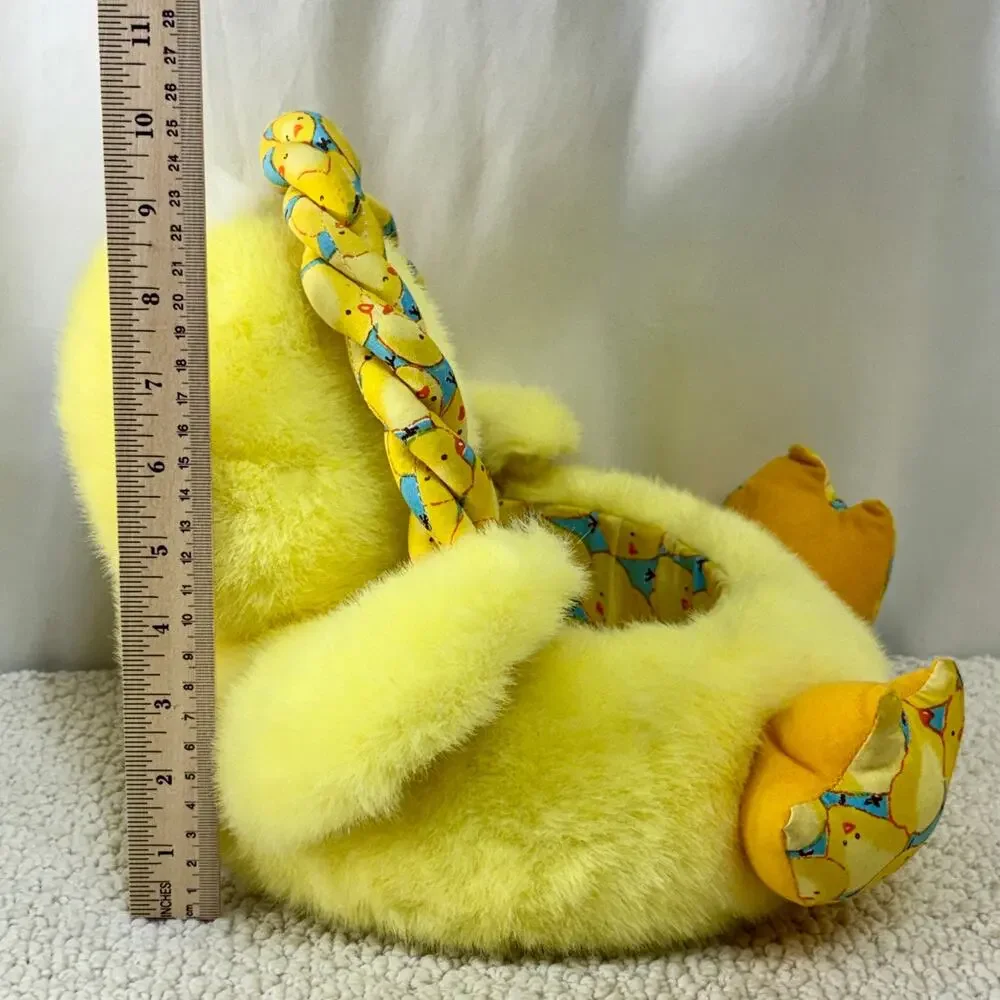 Plush Yellow Chick Easter Basket VTG Kids of America